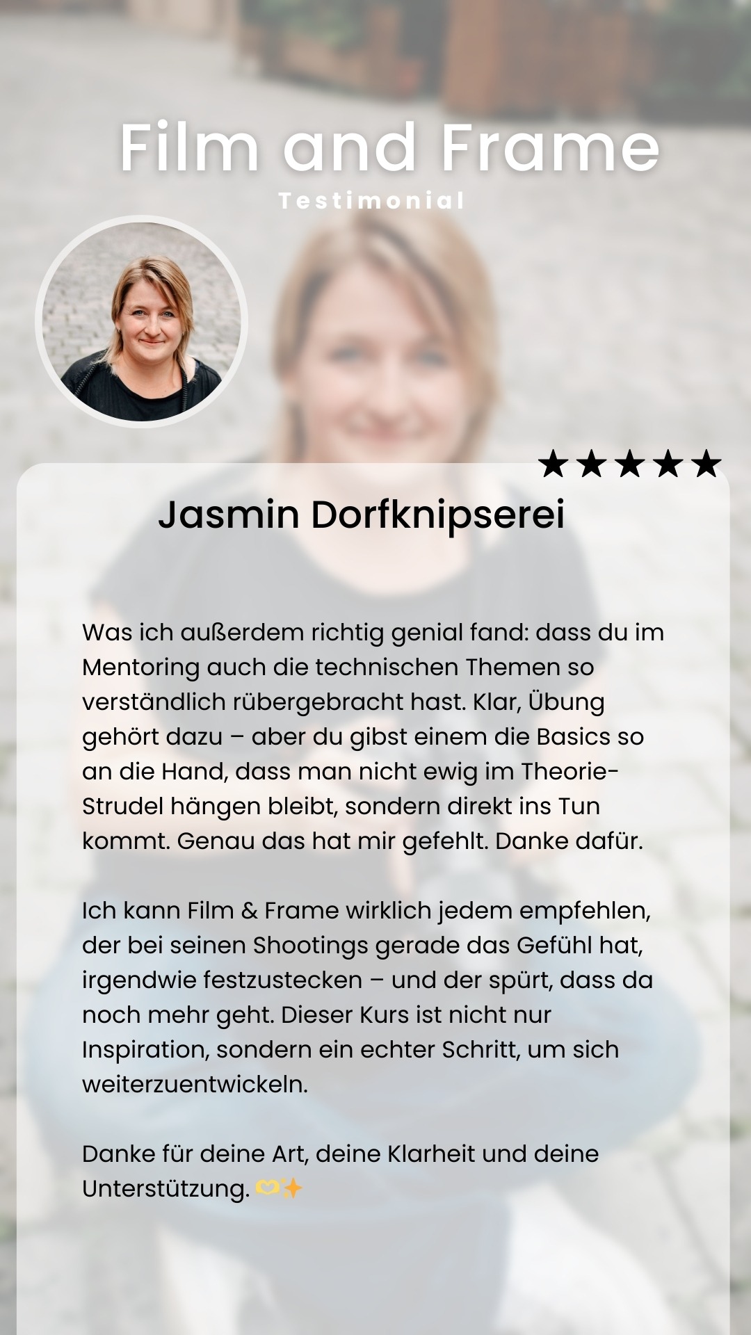 Testimonial Jasmin Dorfknipserei Teil2