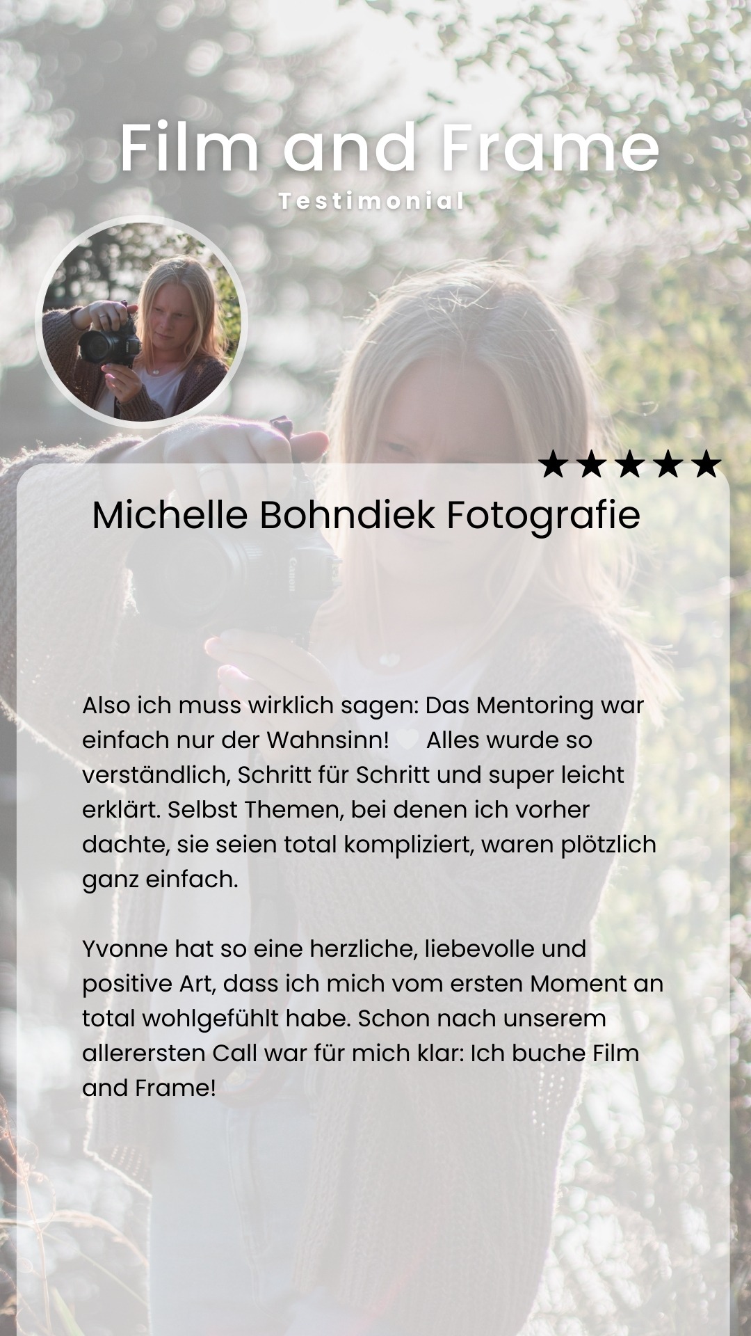 Testimonial Michelle Bohndiek Fotografie