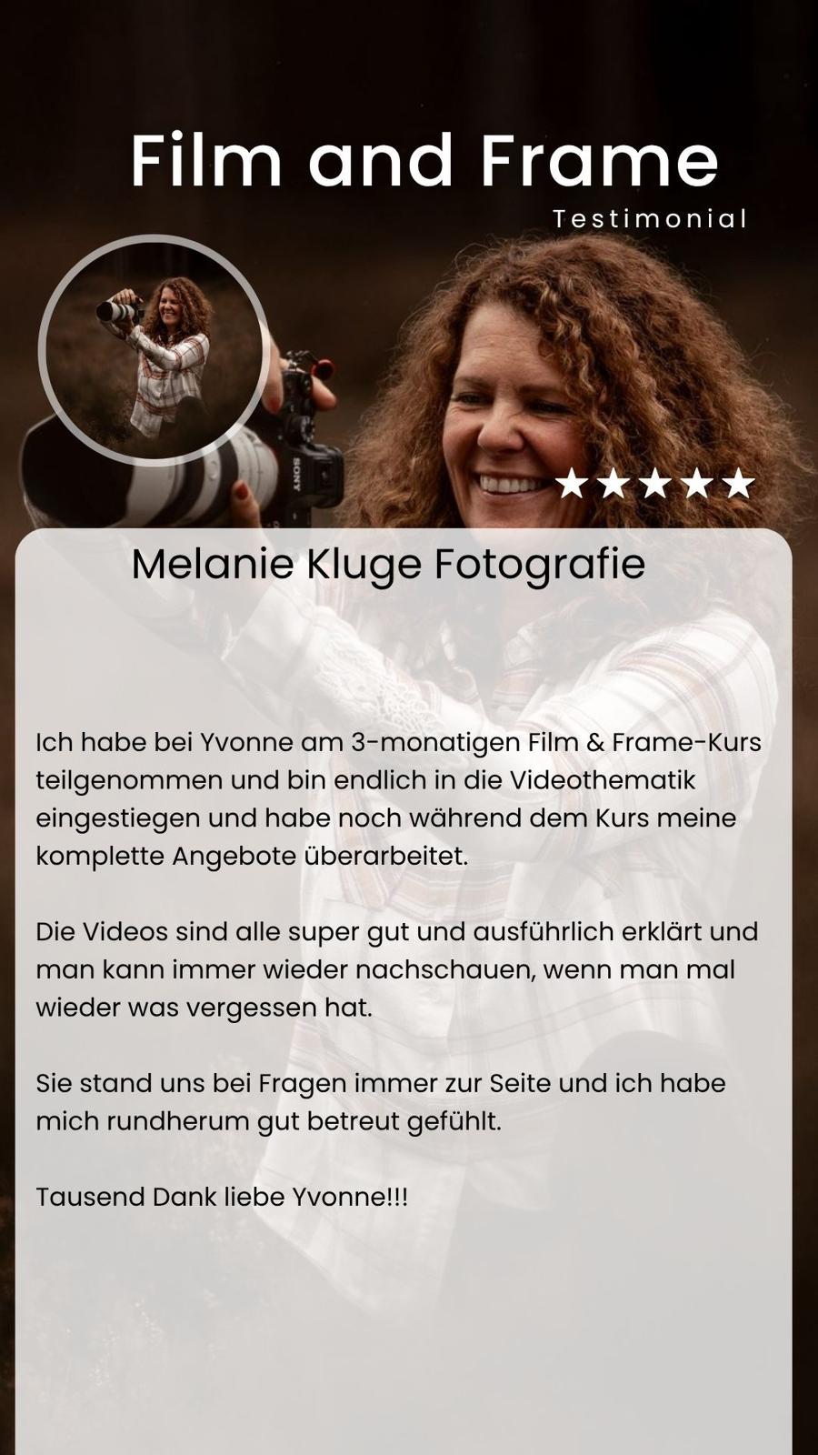 Film and Frame Testimonial Melanie Kluge Fotografie